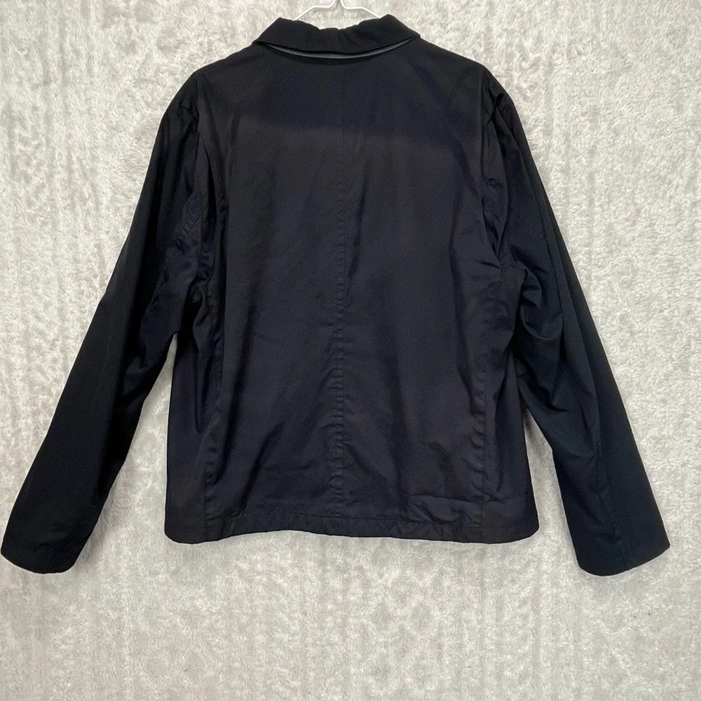 Banana Republic Lightweight Black Zipper Coat Jacket Sz XL Classic Deep Pockets